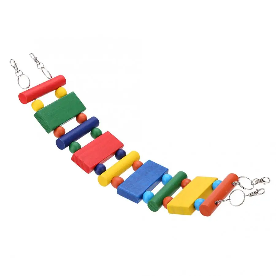Гибкая игрушка для птиц красочная деревянная подвесная Лестница Свинг мост для гнездо для попугая аксессуары для птиц