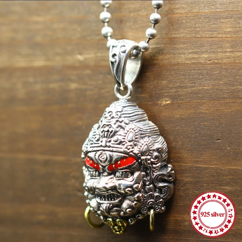 

S925 sterling silver pendant personality classic retro style patron saint spirits bless peace modeling couple tag send lover's