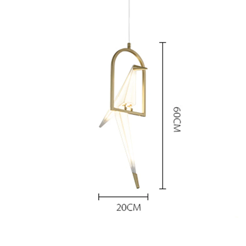 Скандинавский светодиодный подвесной светильник с птицами, Журавлик оригами, Подвесная лампа для спальни, гостиной, столовой, внутреннего декора, кухонных приборов - Цвет корпуса: A 1 Bird