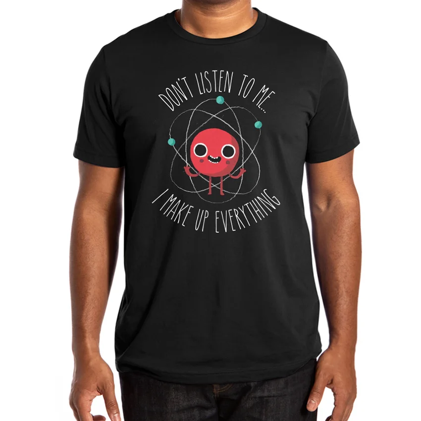 Never Trust An Atom T Shirt nerd geeky sci fi molecule smart funny |