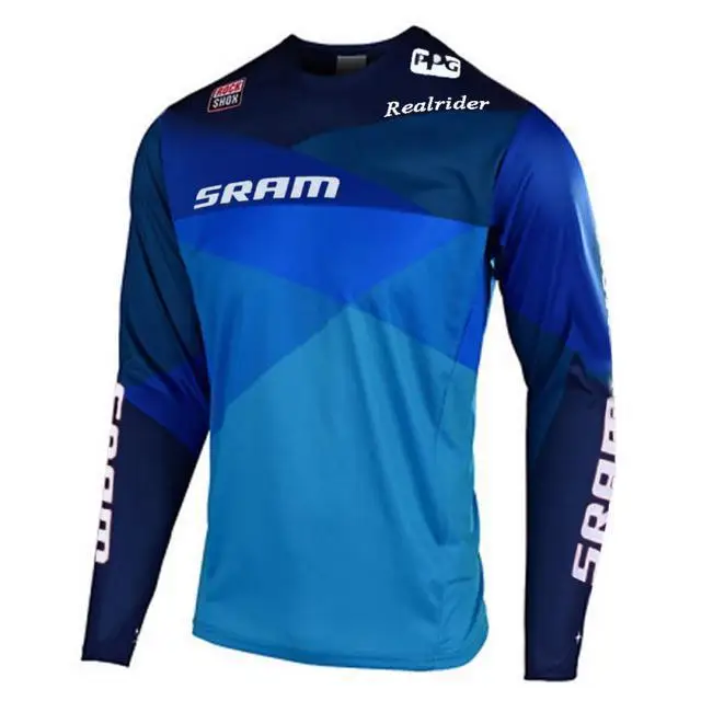 Новые мотоциклы Горные Джерси MTB Enduro внедорожный larga горный велосипед для sram Мотокросс Джерси BMX DH MTB футболка R - Цвет: Черный