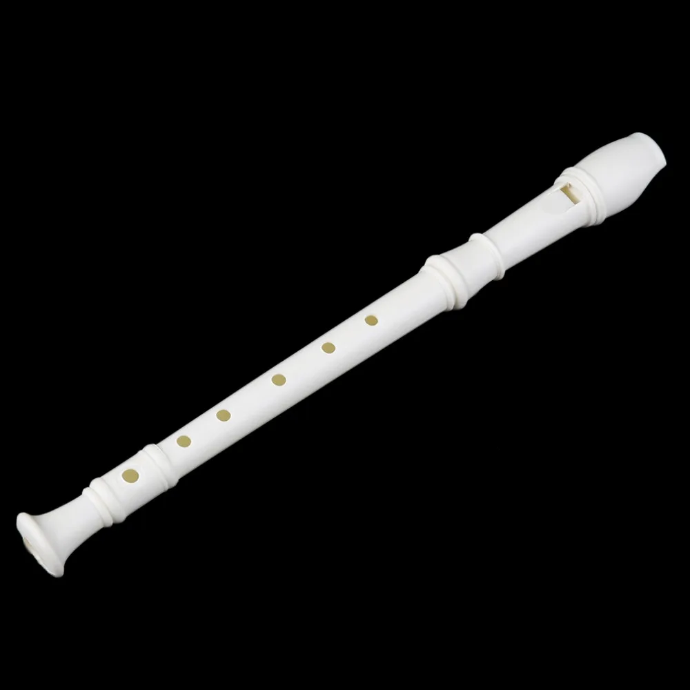 Портативный размер Белый ABS полимерный инструмент музыкальный сопрано рекордер длинная флейта Fingering раннее образование для детей