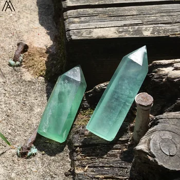 

Natural Green Fluorite Stone Hexagonal Column Point Mineral Ornament Jewelry Home Decoration Energy Stone Jewelry DIY DQ-15AMAC