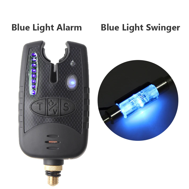 blue alarm swinger Беспроводной сигнал для ловли карпа, сигнализатор укуса, 8 Светодиодный индикатор для рыбалки, Свингеров, Регулируемый тон громкости, чувствительность звука - Цвет: blue alarm swinger