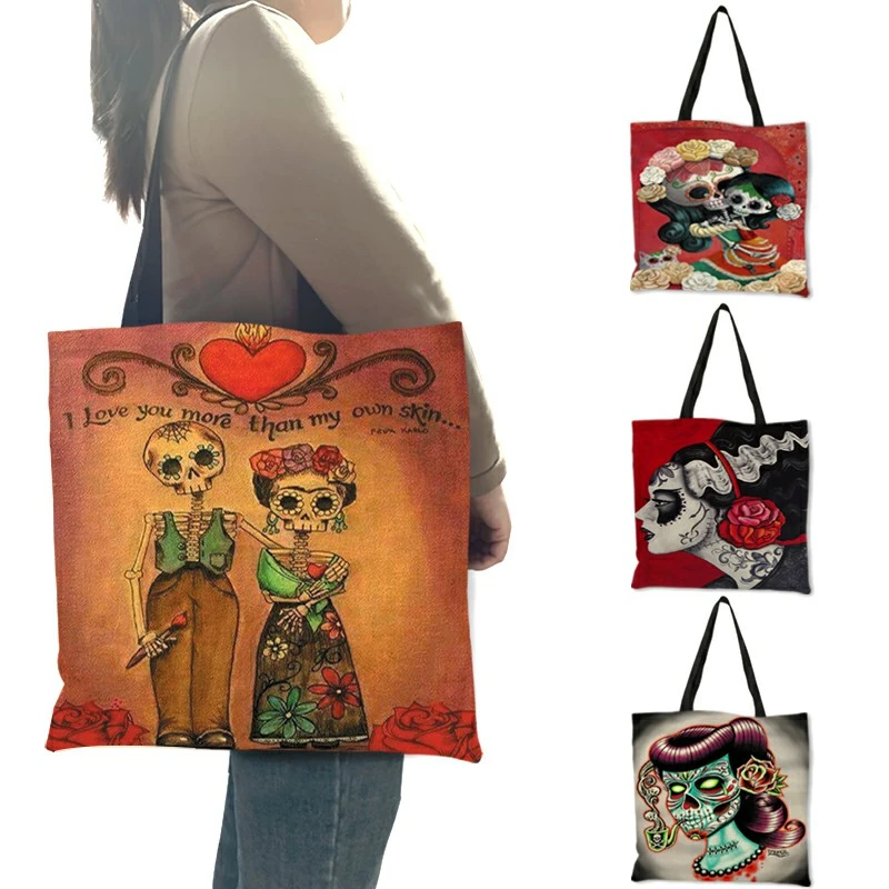 Bolso personalizado con estampado de calavera para mujer, para la viaje escolar, B06088, 2019|Bolsos de hombro| - AliExpress