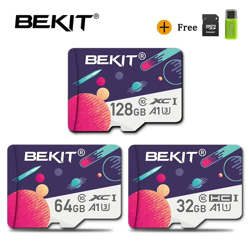 Карта памяти Micro SD Bekit A1 флеш-накопитель для смартфона 256 ГБ 128 64 32 16 8 SDXC SDHC class 10 |