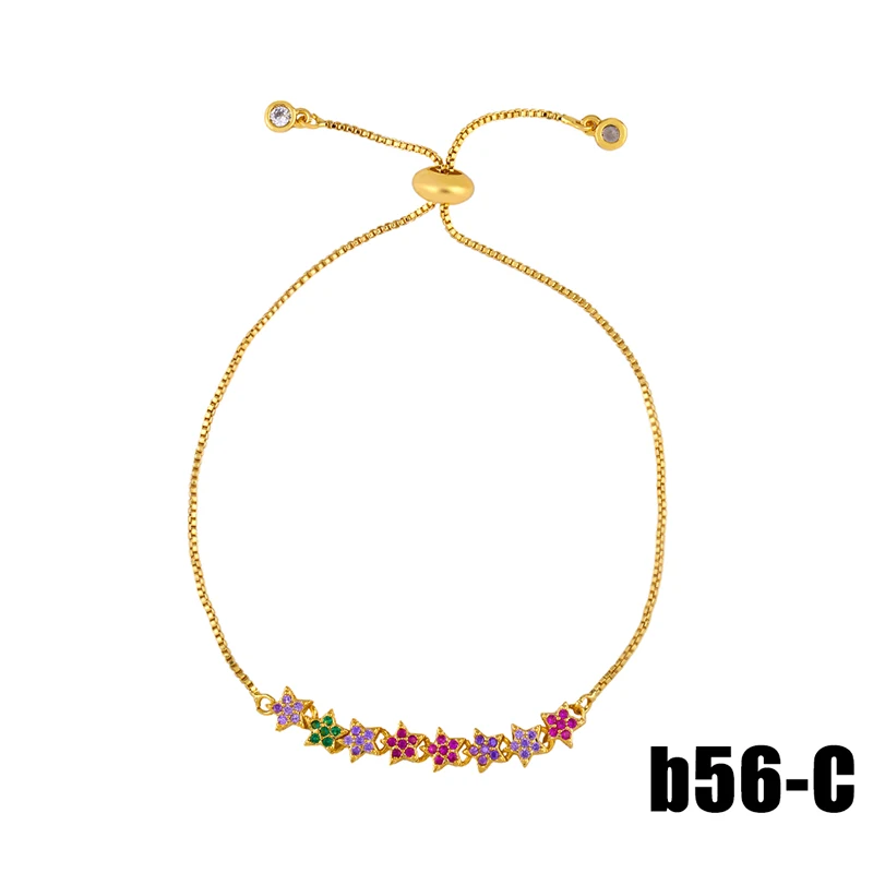 brt-b56-C OCESRIO, женские модные браслеты,, Радужный крест, сердце, 24 k, золотые ювелирные изделия, для пары, очаровательные и теннисные браслеты, браслеты, Mujer brt-b78 - Окраска металла: brt-b56-C