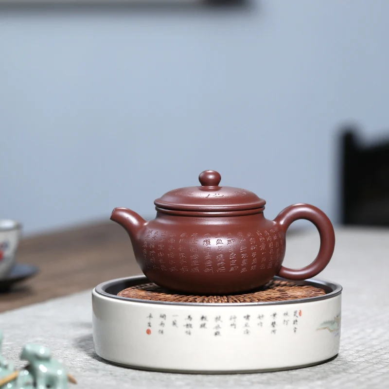 

Аутентичный фиолетовый глиняный горшок с сердцем, классический антикварный горшок, домашний чайник для приготовления чая, чайный набор, один горшок, специальная цена