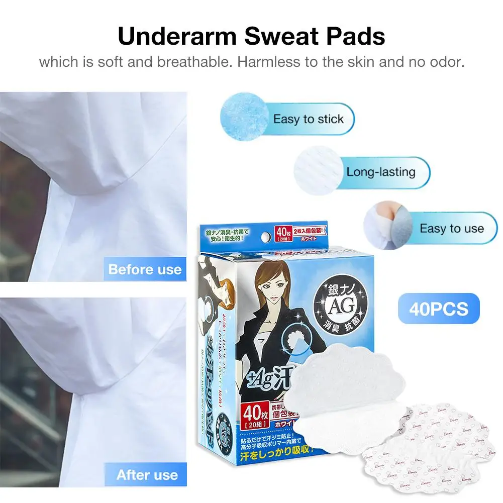 Для выведения токсинов, 40 шт подмышечные прокладки для защиты одежды от пота-антиперспирант защищающий от антибактериальные платье экраны