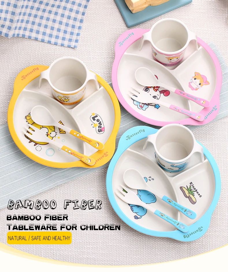 WORTHBUY Cute Kids Tableware Set Eco 