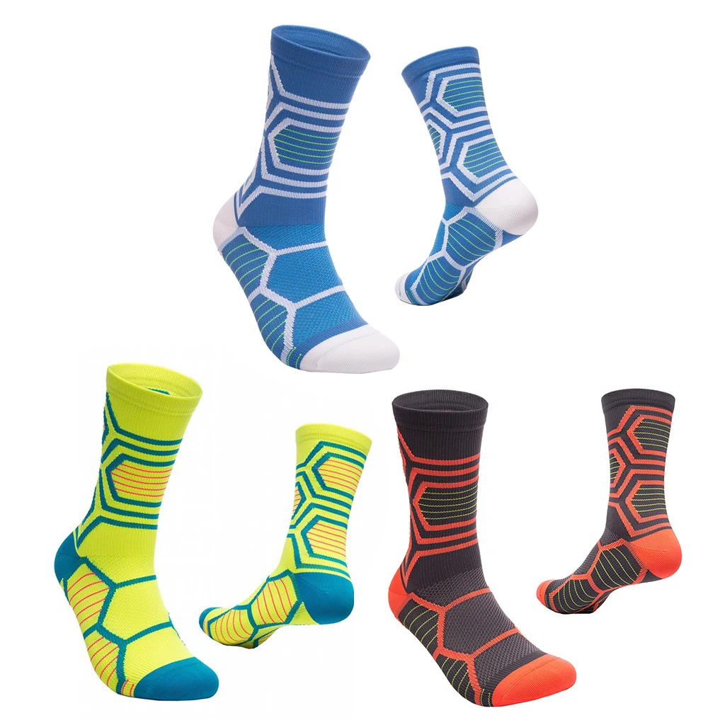 3 Pair Cotton Mid-Calf Socks Compression Socks Moisture Wicking Hiking Sport Socks for Outdoor Sport Snowboarding