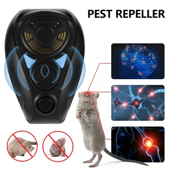 

Electronic Mosquito Repellent Indoor Cockroach Mosquito Insect Killer Rodent Contro Ultrasonic Pest Repeller UK Plug
