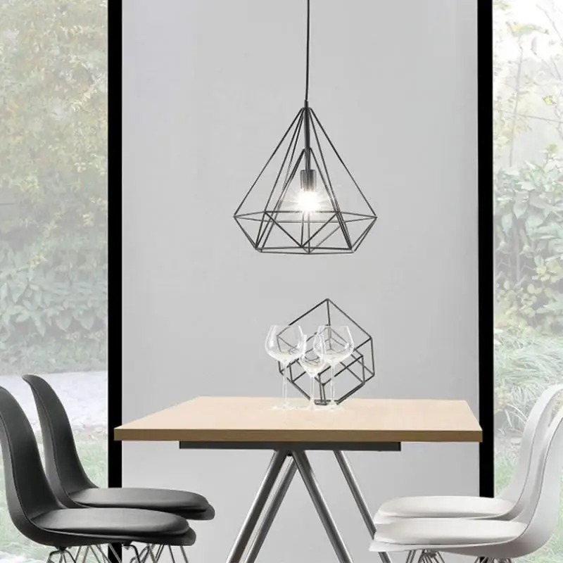 2 шт./компл. черный металл алмазный Форма подвесные светильники люстры E27