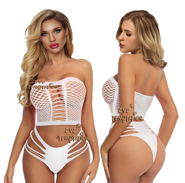 Hot Erotic Underwear Wedding Night Plus Size Lingerie Strapless Bodysuits Sexy Woman Costumes Lenceria Sex Dress+hot Pants W035 - Babydolls and Chemises