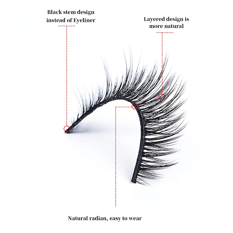 

Eyelashes 3D three-dimensional eyelashes Thick eyelashes 10 pairs of 0.07 material multi-layer Thick Long Eye Lashes