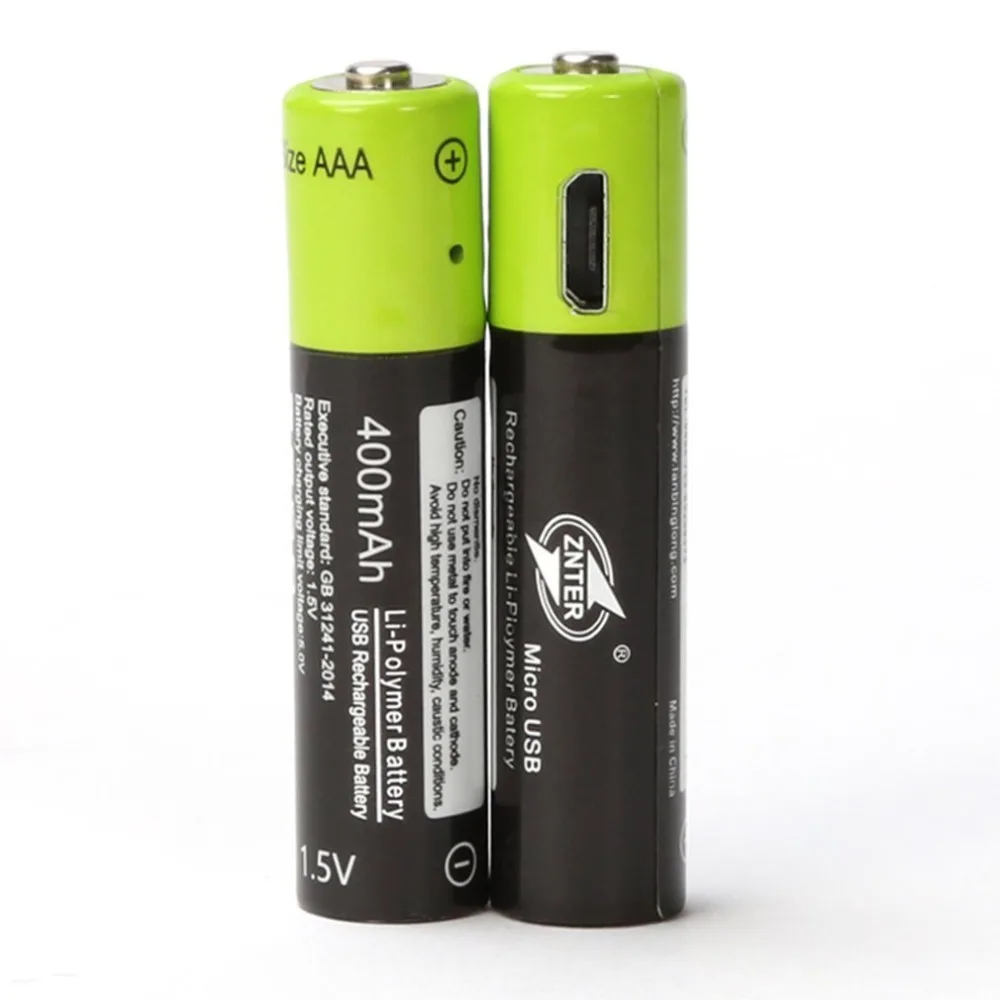2/4 шт. Mirco USB Перезаряжаемые Батарея AAA Батарея 400 мАч AAA 1,5 V игрушки дистанционного аккумуляторы с контроллером литий-полимерный Батарея