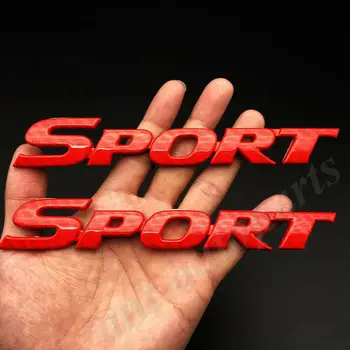 

4pcs ABS Carbon Fiber Red Sport Badge Car Fender Emblem Sticker For Highlander