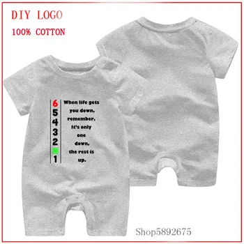 

Printed with 1N23456 one down rest up black logo newly One-Piece 100% Pure cottons and comfortable clothes New born baby Rompers