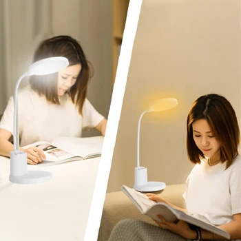 

Multifunction Battery Powered Eye Caring Stepless Dimming LED Desk Lamp Home 3 Lighting Modes USB Rechargeable Bedroom Flexible