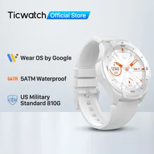 TicWatch S2 Branco Relógio Inteligente Bluetooth GPS Relógio Do Esporte da Aptidão Android & iOS compatível 5ATM À Prova D' Água