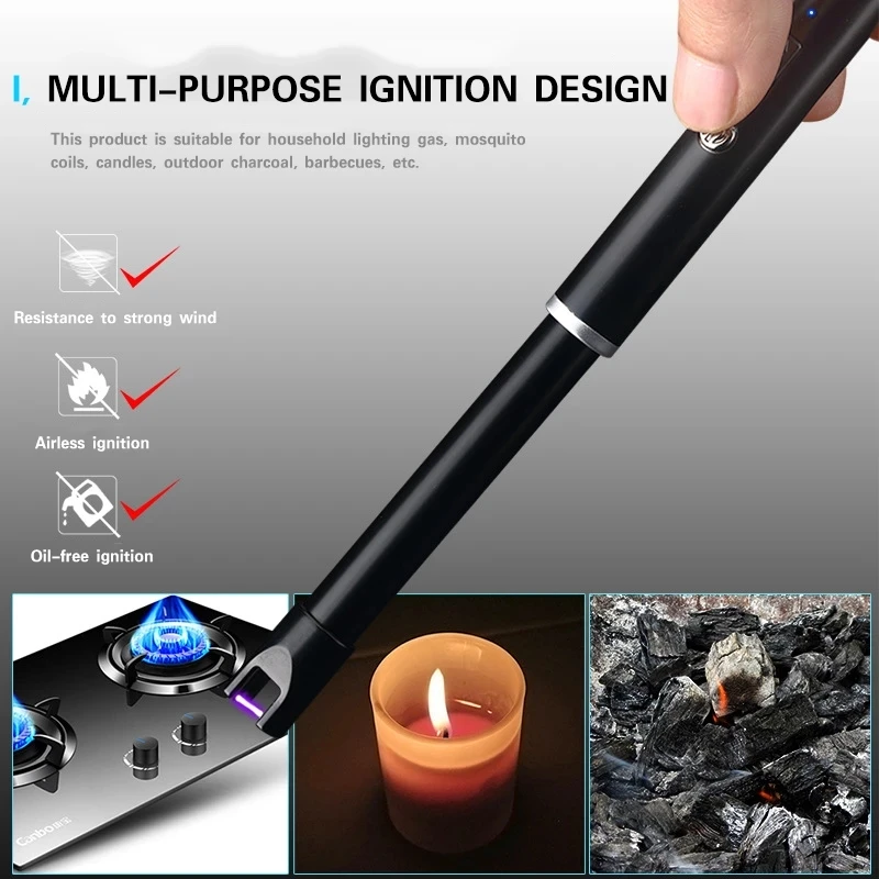 Safety Long Candle Kitchen Electric USB Lighters BBQ Rechargeable Windproof Hose Torch Plasma Arc Smoking | Дом и сад