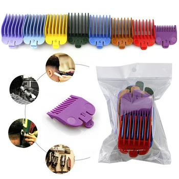 

8pcs/set Hair Clipper Limit Comb Guide Universal Limit Comb Cutting Guide Combs Attachment Size Barber Replacement Set