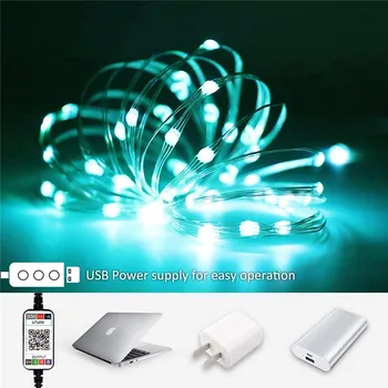 

LED String Lights 2/5/10/20M USB App Remote Control Waterproof Coppers Wires Garland Fairy Lights For Christmas Decor Party Room