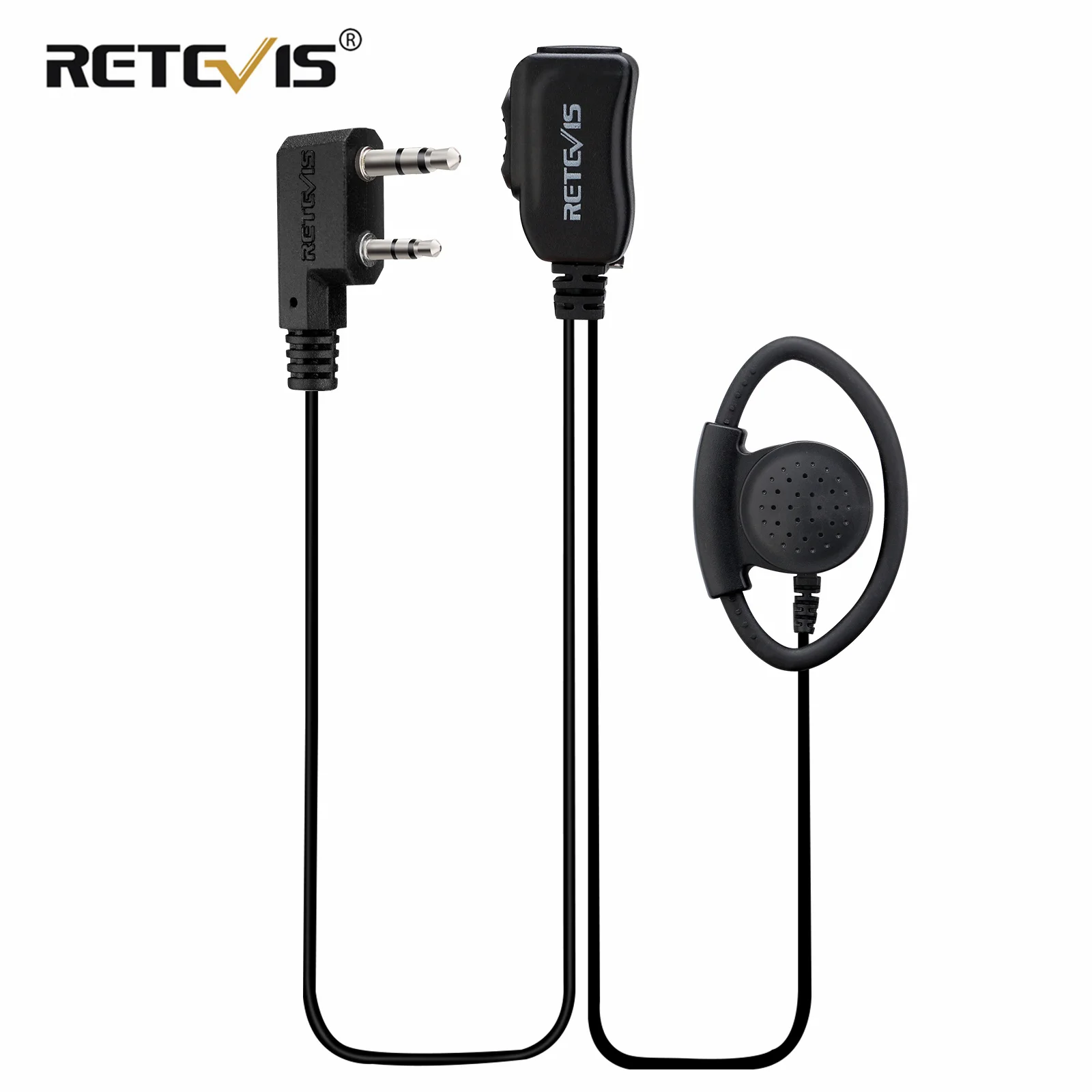 Retevis Eek012 Cuffie Walkie Talkie A Forma Di D Regolabili A 2Pin Con Ptt E Microfono Per Baofeng Uv5R Per Quansheng Uv K5 Retevis H777