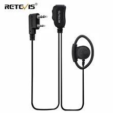 Retevis – walkie talkie réglable en forme de D, casque avec PTT et micro pour Kenwood Baofeng UV5R UV82 BF888s Retevis H777 RT5R