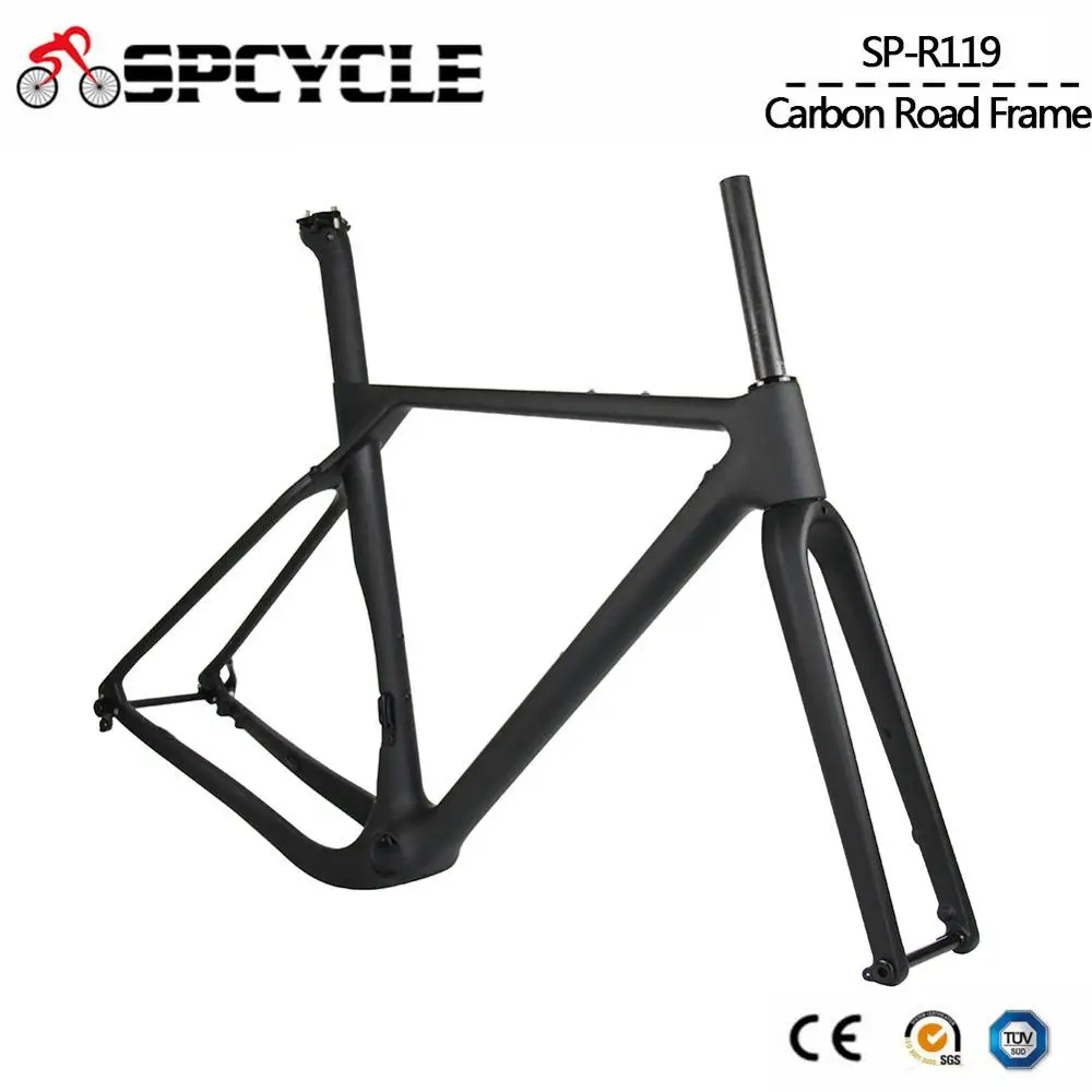 Spcycle Aero полностью карбоновая гравия велосипедная рама дисковый тормоз Велокросс велосипед карбоновая рама Передняя 100*12 мм Задняя 142*12 мм через ось
