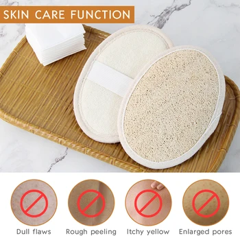 

6Pcs/Set Natural Loofah Bath Shower Sponge Body Scrubber Exfoliator Washing Pad Bathroom Accessories Lightweight Massage Brush