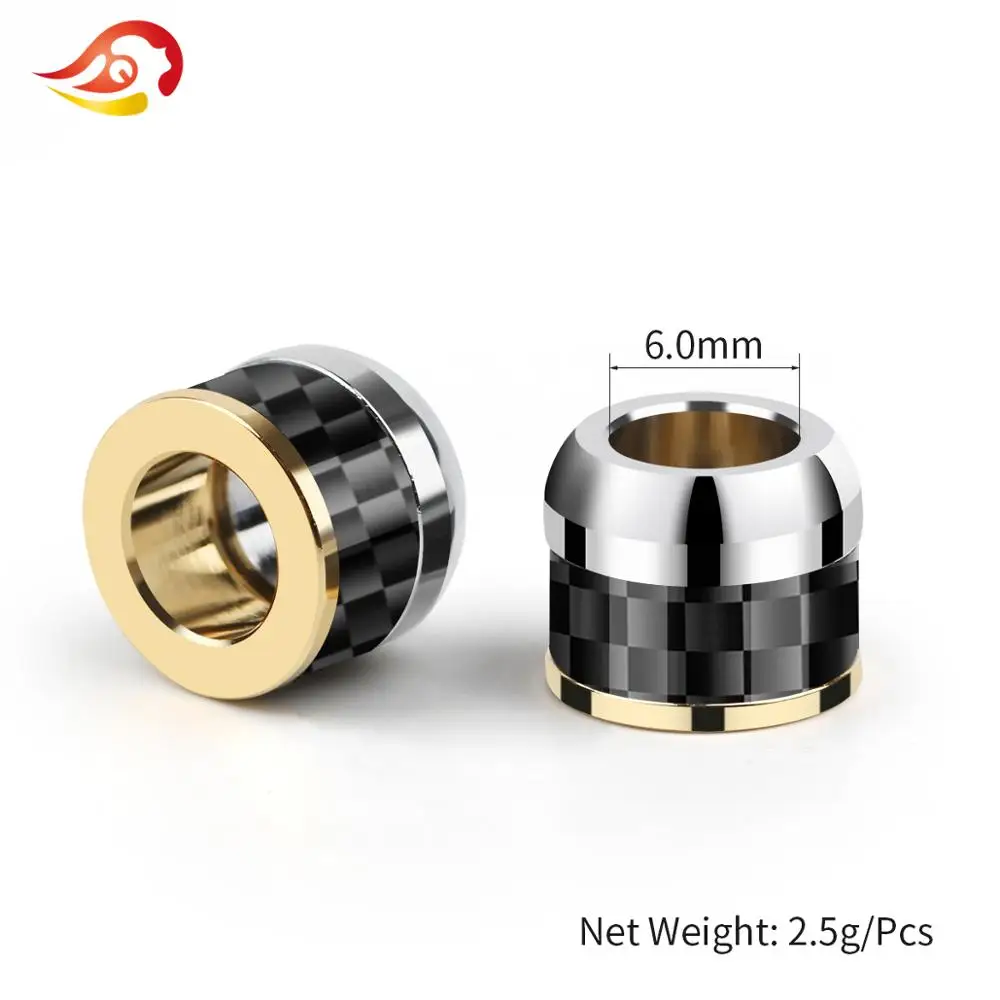 QYFANG 6.0mm to 5.0mm Bright Shell Y Splitter Slider Carbon Fiber Audio Jack Adapter Earphone DIY Upgrade Headset Wire Connector