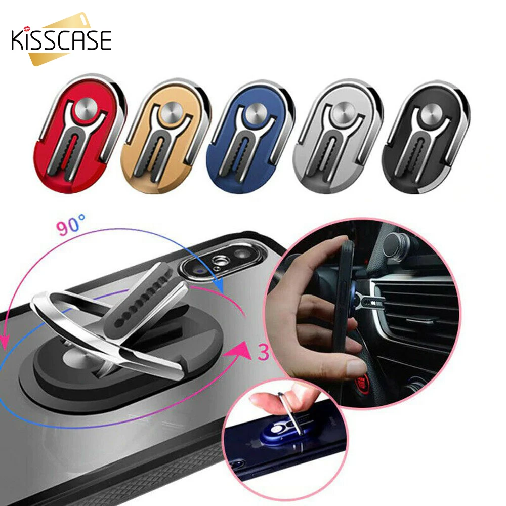 KISSCASE Finger Ring Handy Smartphone Ständer Halter Für iPhone 11 7 XR X Samsung Auto Metall Ring