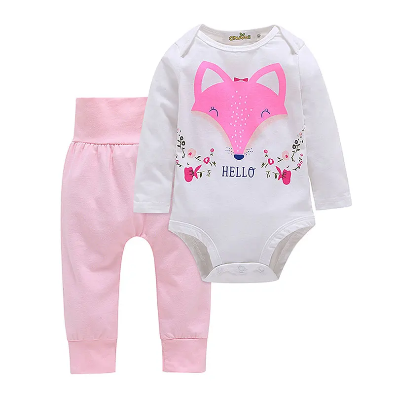 

Children Infant Clothes Set Soft Cotton Fox Print Romper+Pants 2 Piece Girls Kids Baby Clothing 0-3 Years Mobile Phone Cases