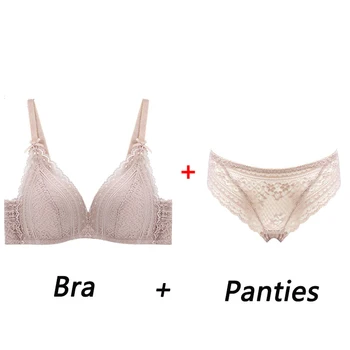 

Women Sexy Fashion Bow Underwear Sets Low Waist Hollow Out Panty Women Panties XL Size Women Lingerie Set Bras Brassiere Panties