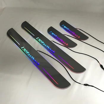 

RQXR led moving door scuff for Hyundai i30 dynamic door sill plate flat lining overlay Flowing/still light, 2pcs
