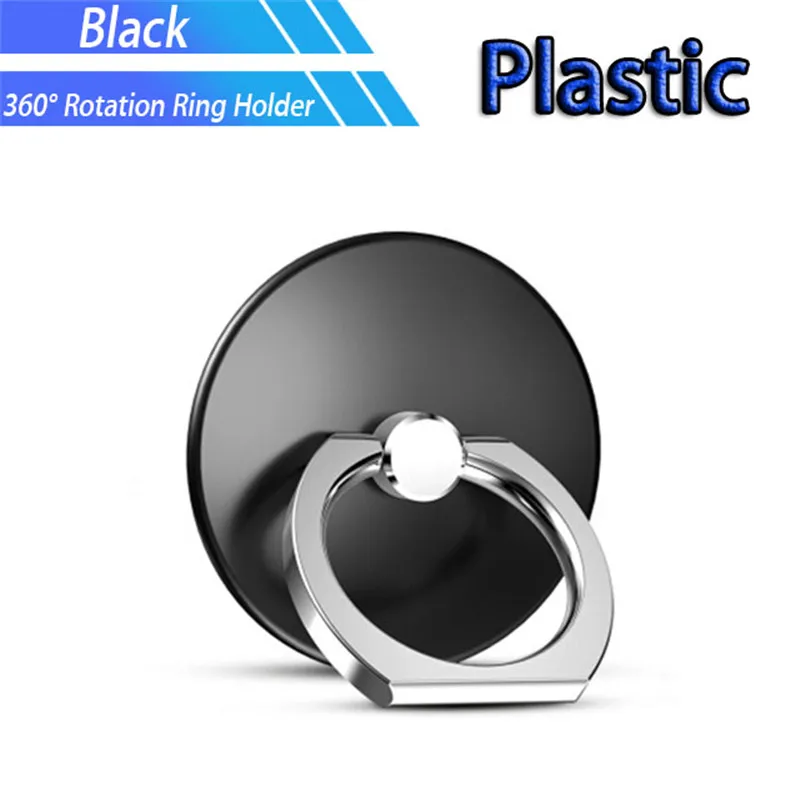 Black plastic holder Подставка-кольцо под Пальцы для телефона 360 градусов подставка для huawei p30 mate 20 nova 5 p smart y9 honor 9x20 10 blackview bv9800 a60 ASUS rog - Цвет: Black plastic holder