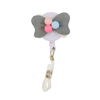 

10pcs/lot Cartoon Fabric Bowknot Pretty Decoration Retractable Reel ID Badge Holder for Nurse Gift Accessory