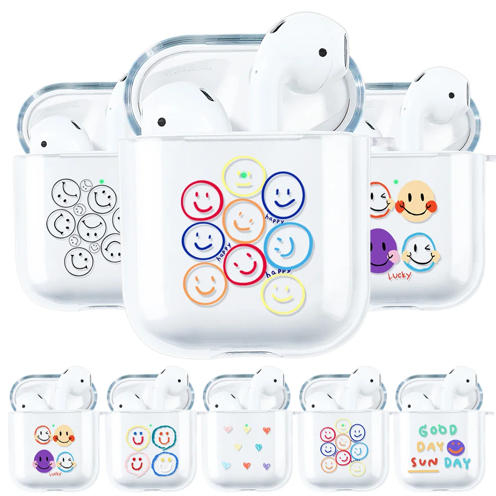 Luxury Case For Airpods Cases Silicon Transparent Funda Apple Airpods Pro Airpod 2 1 3 Air pod Pros Cute Smile Paint Cover Coque