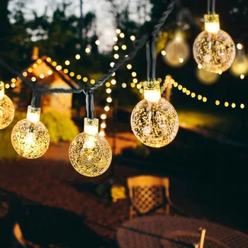 

New 20 LEDS Crystal ball 5M Solar Lamp Power LED String Fairy Lights Solar Garlands Garden Christmas Decor Outdoor Garden
