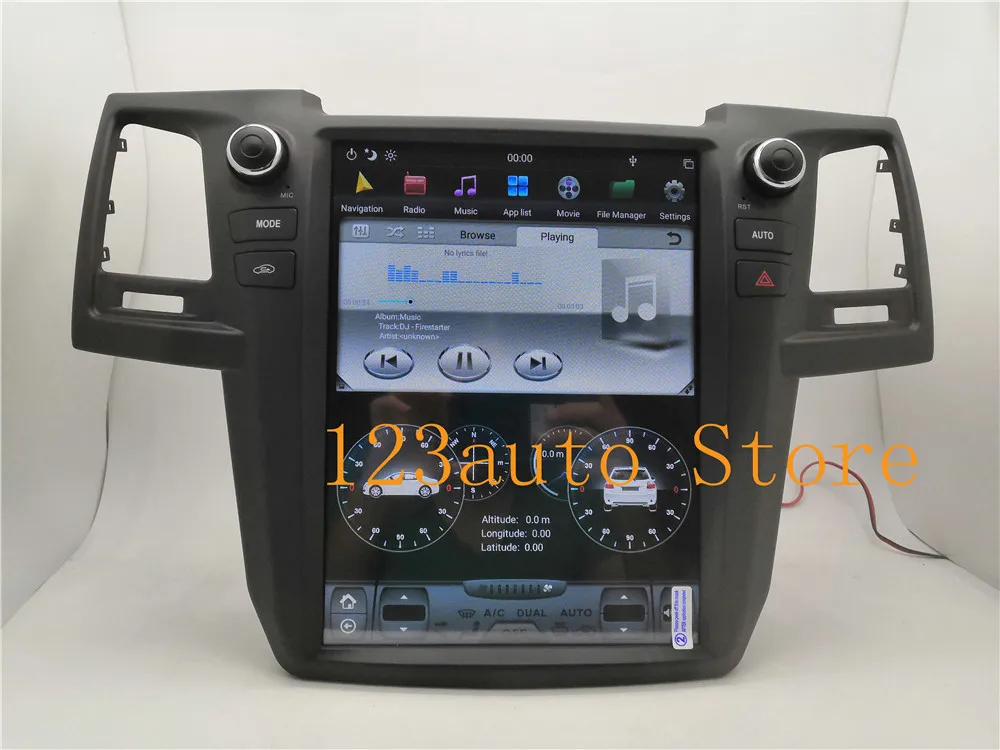 12,1 дюймов вертикальный Tesla стиль Android 8,1 автомобильный DVD gps плеер навигация gps радио PX6 HDMI для Toyota Fortuner 2007