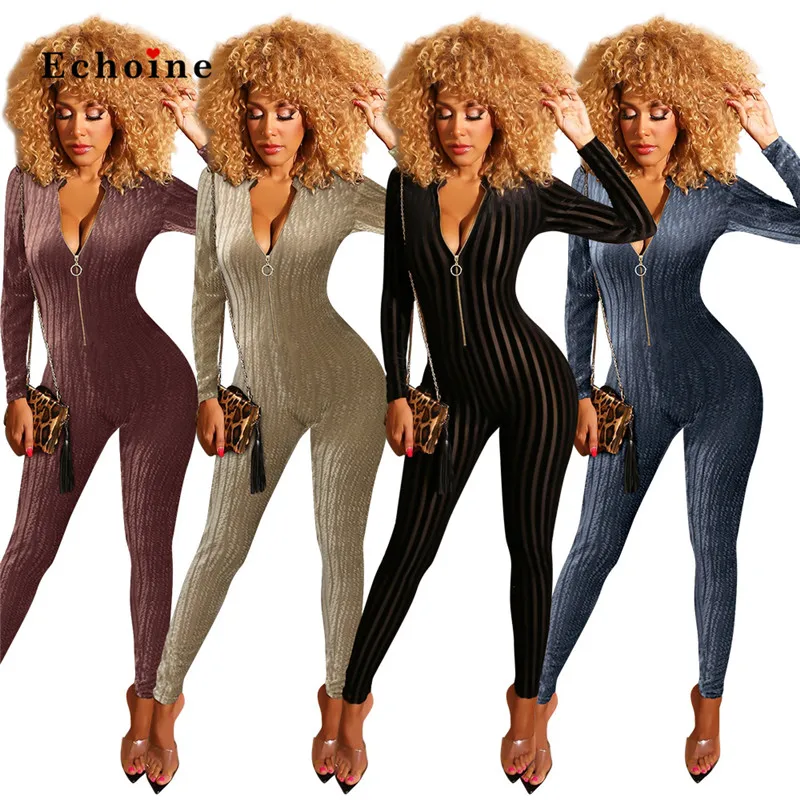 tight velvet jumpsuit