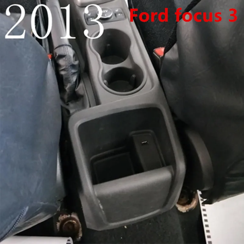 For Ford Focus 3 Armrest box 2013 FORD FOCUS3 Car accessories Interior storage box Original armrest chargeable usb