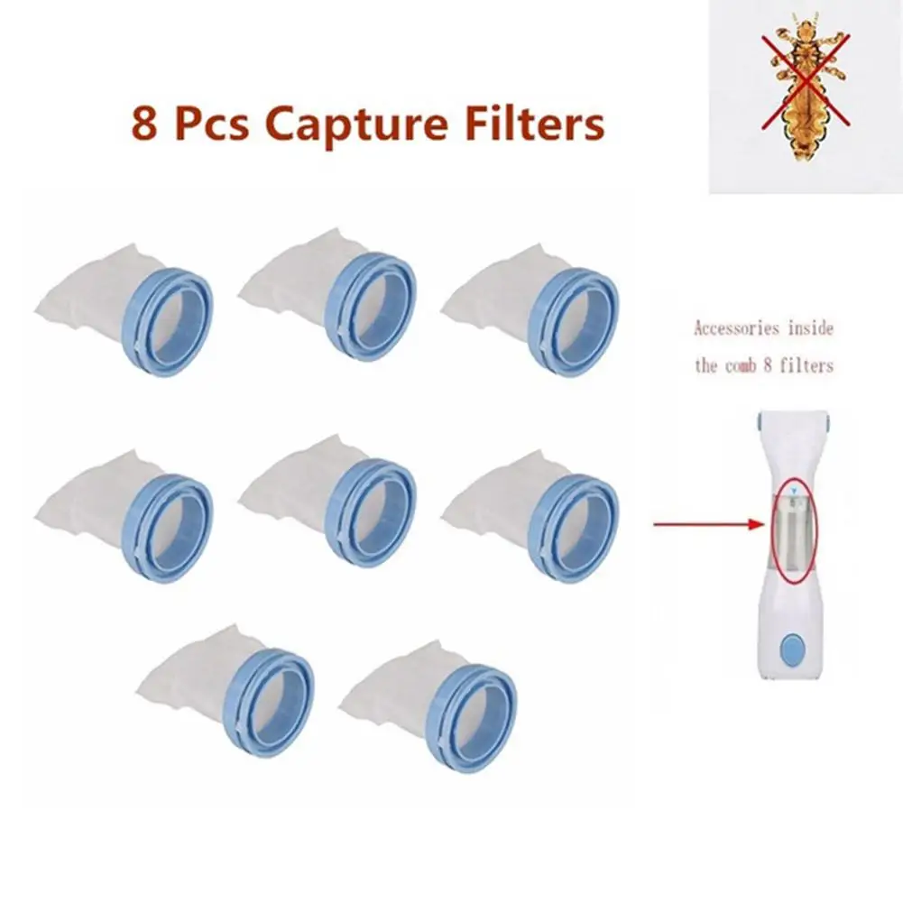 

8Pcs Disposable Capture Filters for Handheld Lice Remover Comb Cat Dog Pet Cleaning Devices