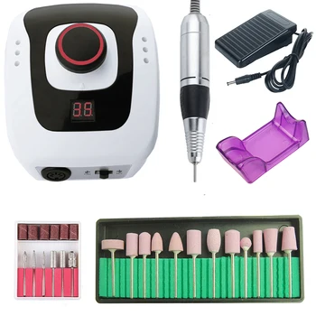 

30W 35000/20000 RPM Electric Nail Drill Machine Set for Manicure Pedicure Gel Cuticle Polishing Strong Equipment Mill Tool Kit