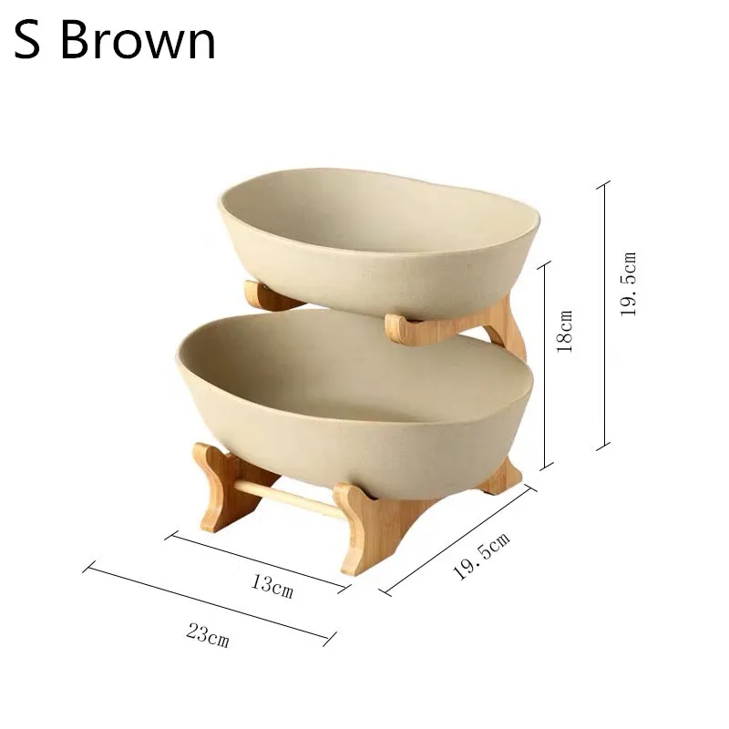 2 яруса керамическая Фруктовая тарелка десерт стеллаж для хранения поднос для снэков пищевой контейнер кухонный обеденный аксессуар сервировочная тарелка миска Органайзер - Цвет: Rough Pottery Plate