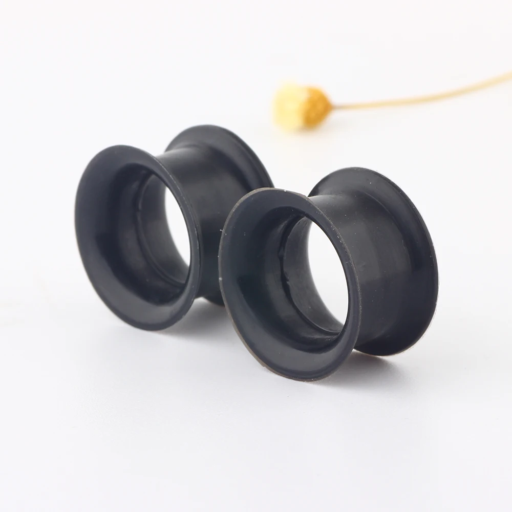 Black Thin Silicone Ear Plugs Tunnels Flexible Ear Expanders Earlets 0 Gauge Earrings Lobe Stretching Kit Body Jewelry 4-25mm