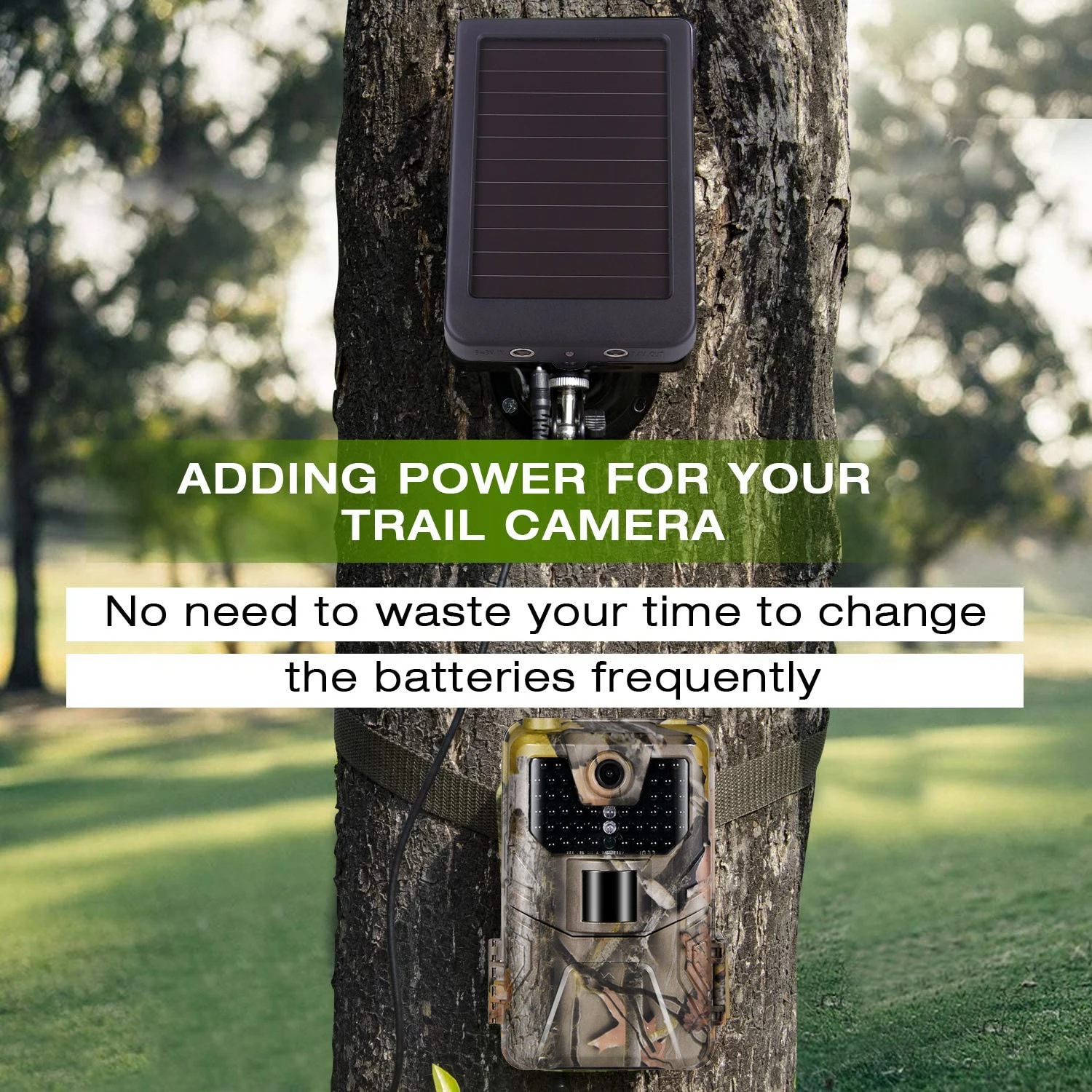 Outdoor Solar Panel 3000mah 9V Solar Battery Charger for Trail Cameras night vision power bank waterproof