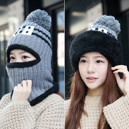 Женская зимняя шапка skullies, Корейская вязаная шапка, кепки, женские шапки с защитой ушей, цельная шапка, женская шапка бини
