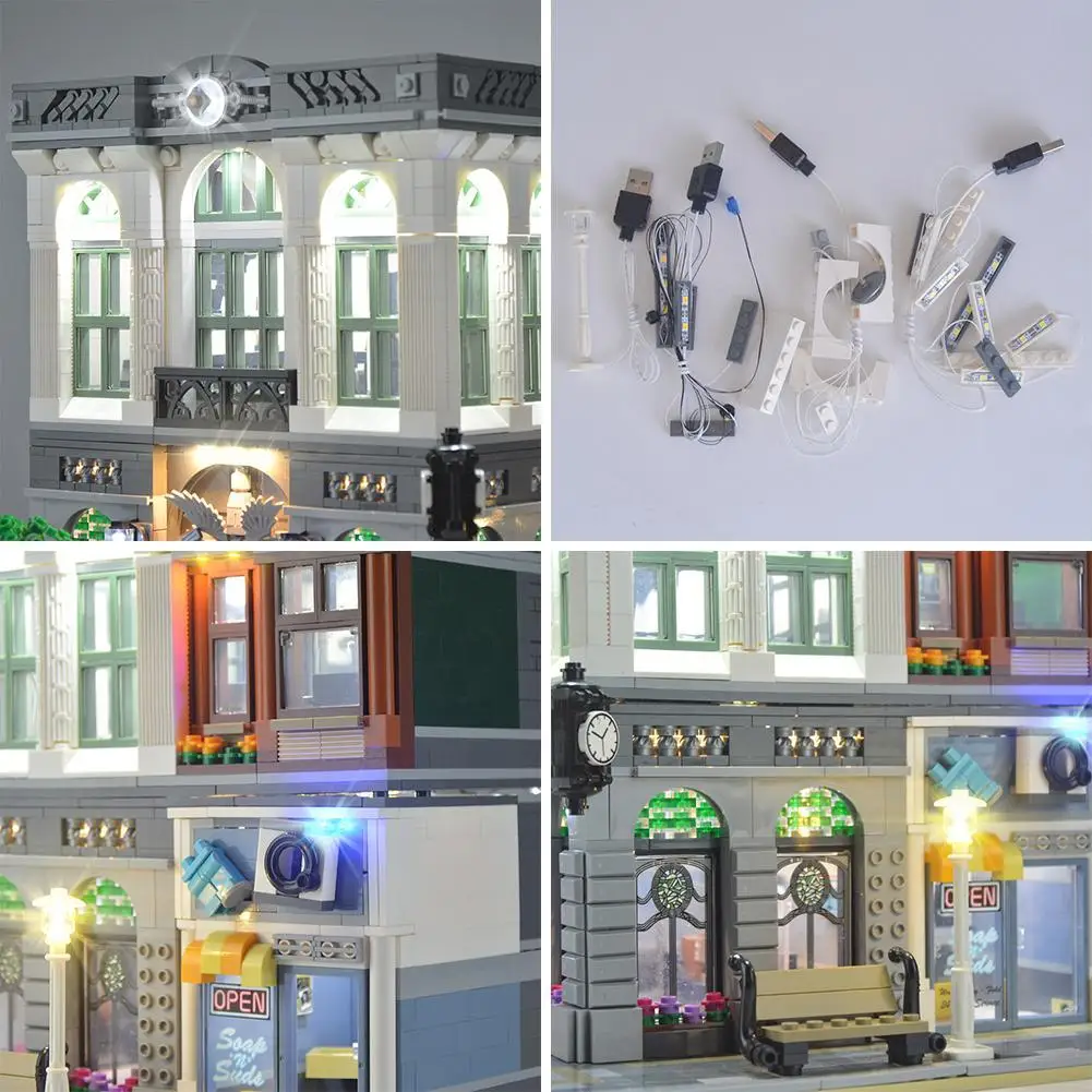 Street View For 10251 Brick Bank Building Blocks LED Lighting Accessories DIY Light Assembled Building Blocks(Only Light